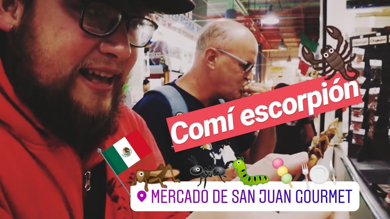 Comiendo insectos en el Mercado de San Juan de Ciudad de México